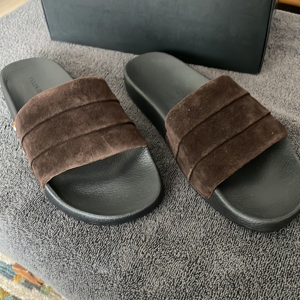 Allen Edmonds Nantucket Sandals, chocolate suede. Size 10D